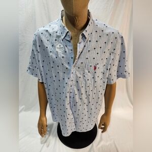 U.S. Polo Assn. Short Sleeve  Size 2XL Woven Shirt, Blue New W/O Tags